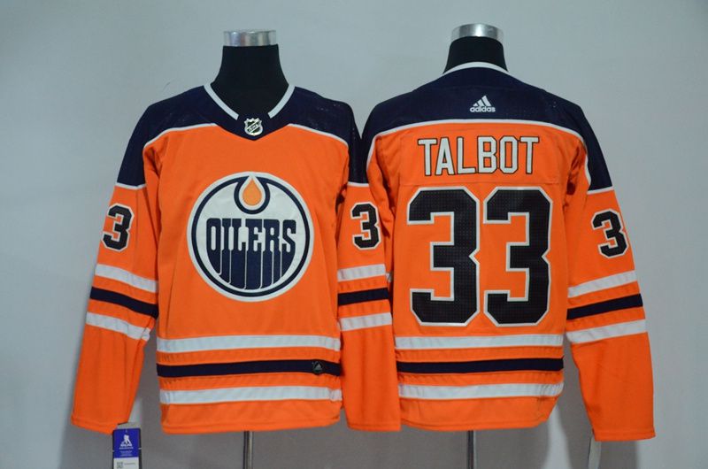 Men Edmonton Oilers #33 Talbot Orange Hockey Stitched Adidas NHL Jerseys